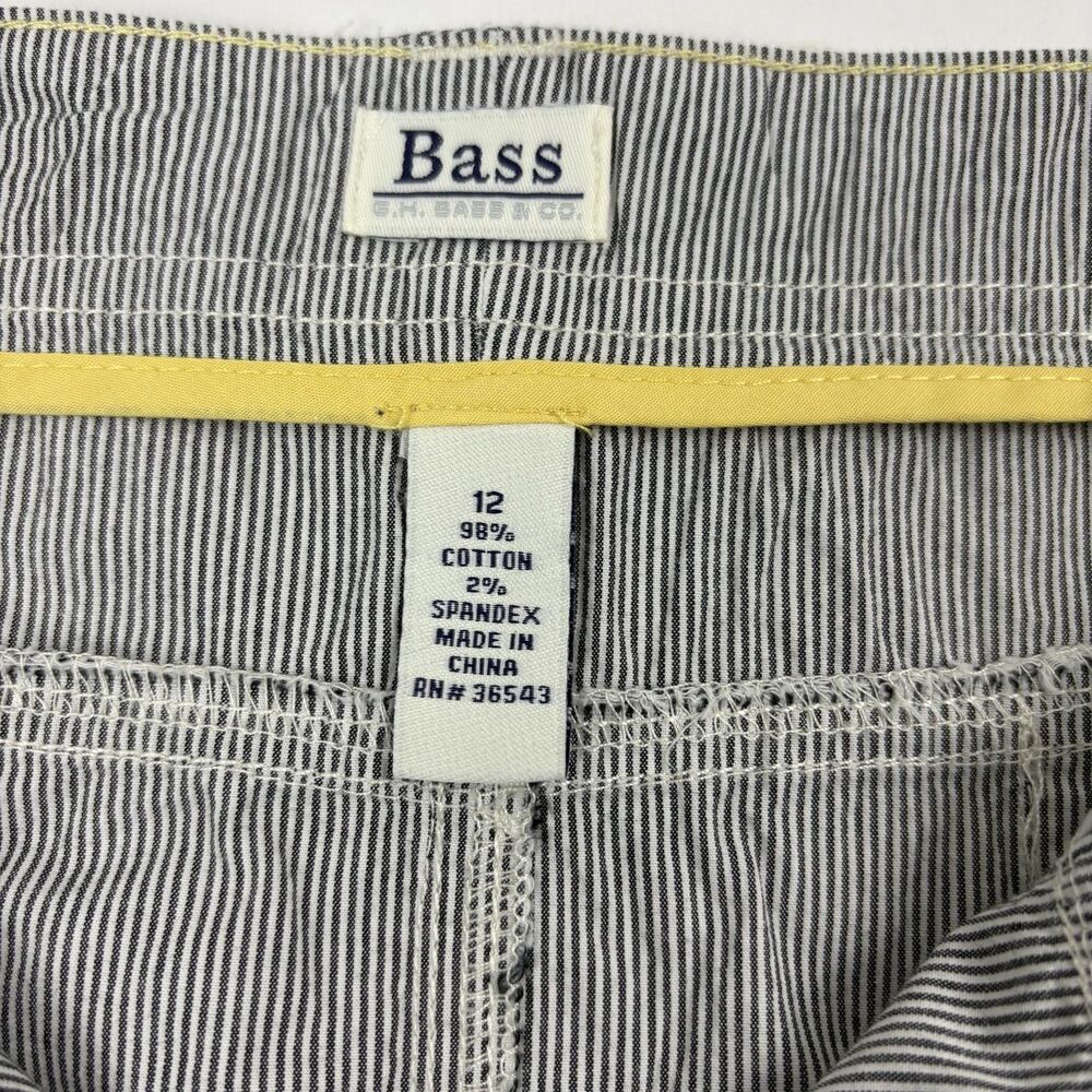 Bass Railroad Stripe Pleated A-Line Cotton Skirt Nautical Coastal Prep 12 - Picture 6 of 14